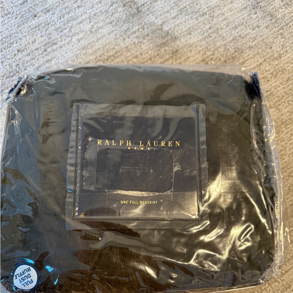 Ralph Lauren Home Olive Green Corduroy Full Bedskirt Dust Ruffle New